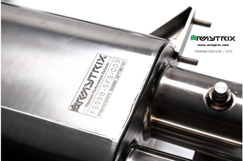 ferrari 599 gtb gto titanium armytrix valvetronic exhaust