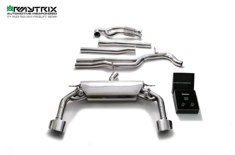 audi rs3 8v facelift sedan armytrix valvetronic exhaust