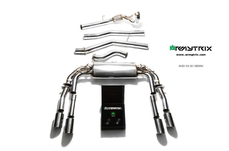 audi s3 8v sedan 4d armytrix valvetronic exhaust