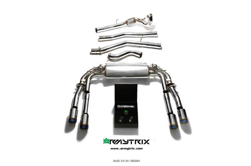 audi s3 8v sedan 4d armytrix valvetronic exhaust