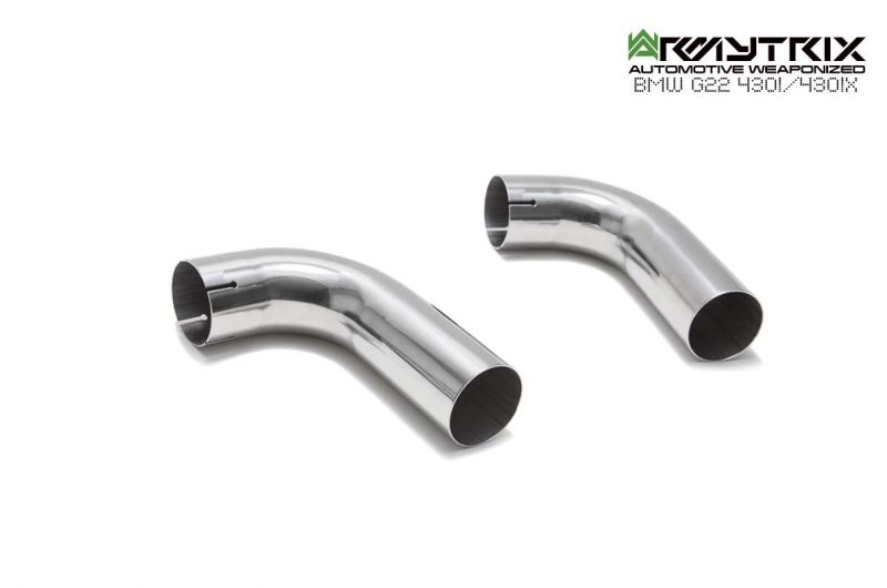 Armytrix offers full exhaust system for the BMW G22 430i, including frontpipe, midpipe, valvetronic mufflers, and color tips